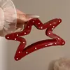 Grampo de cabelo grande elegante estilo coreano com bolinhas delicadas para coques na parte de trás da cabeça, acessório de cabelo elegante em forma de tubarão para meninas