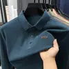Camisa polo masculina de manga comprida transfronteiriça, novo estilo casual de negócios primavera/outono, macia e amiga da pele