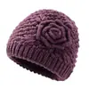 Chapéu de inverno para mulheres idosas, chapéu de lã tricotado com forro de fleece, espessado para aquecimento, proteção contra o frio e proteção para as orelhas, adequado para mães
