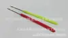 Venta al por mayor Caliente Venta DIY Hecho a mano Crochet con Lengüeta Mango de Plástico Crochet de Metal Crochet de Tres Vías Gancho de Crochet de Cabeza Única con Lengüeta