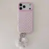 Funda de lunares con bloques de color estilo coreano adecuada para iPhone 17 Pro Max, Apple 16, funda de teléfono con colgante de espejo, 15, para mujer, anticaídas