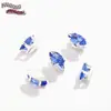 Olho de Cavalo Base Prata Quatro Garras Cristal Inlaid Zircônia Colorida Garra Diamante Pulseira Colar DIY Acessórios de Joia Costurados à Mão