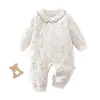 Macacão para recém-nascido para outono e inverno, macacão de bebê 100% algodão, acolchoado de 40g, roupa sem costura, macacão de bebê para primavera e outono