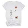 Camiseta de mujer Amazon sitio independiente, moderna, única y divertida, con calavera "well shit", globo, rosa, cuello redondo, manga corta