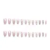 Novas Unhas Postiças Rosa em Formato de Coração, Estilo Fofo Inspirado no Instagram, Cor Versátil Color-Blocking, 24 Peças