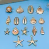 Transfronterizo Nuevo Oro de 16 Quilates Vida Marina Estrella de Mar Caracola Colgante de Aleación Pulsera Pendiente DIY Joyería Colgante