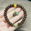 Pulsera de cuentas de ábaco de agarwood con patrón de tigre, colgante pequeño de loto, rosario de cuentas de Buda, venta al por mayor de fábrica