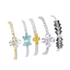 Pulsera Ajustable de Trébol de Cuatro Hojas para Transmisión en Vivo de TikTok Pulsera de Lujo Ligero Simple para Mujer Pulsera de Diamantes Ins para Mujer Regalo Pequeño