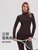 Conjunto Deportivo Caijue para Mujer con Cuello Alto, Cremallera, Corte Ajustado, Líneas Favorecedoras, Pantalones Acampanados, Conjunto de Dos Piezas para Correr, Fitness y Yoga