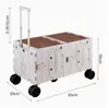 Carro Carrito Plegable para Remolque de Camping, para Acampar, Picnic, Team Building, Puestos de Venta, Recogida Portátil de Paquetes, Carretilla, Caja de Almacenamiento, Mesa