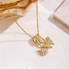 Collar de Acero de Titanio con Circonita para Mujer 2026 Nuevo Estilo Moda de Alta Gama Versátil Elegante Colgante de Cobre Microincrustado Joyería al por Mayor