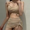 Uma geração de novos trajes de banho Dongdaemun da Coreia do Sul para mulheres, estilo ins, costas nuas sexy, justo, peça única, traje de banho para fontes termais