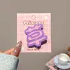 Grampo de cabelo de texto interessante grampo de dinheiro cansado grama fofo doce menina desenho animado franja clipe cocar clipe clipe bico de pato
