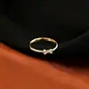 Anel de Laço Feminino Novo Simples Luxo Leve Versátil Design de Diamante Anel Aberto Elegante Doce Estilo Coreano Anel de Dedo