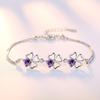 Pulseira feminina joias de prata coreana folha da sorte grama joias de ametista joia de mão em formato de coração fabricantes Taobao venda quente