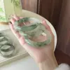 Pulseira Redonda Imitação de Vidro Jade, Um Passo de Cada Vez, Mesmo Estilo do Xiaohongshu, Pulseira Transparente Gelo de Primavera Natural para Mulheres, Gelo Alto