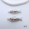 Pingente de Peixe Koi Móvel Cor Preservada Banhado a Ouro Cobre DIY Colar Pulseira Pingente Artesanal com Charme "Prosperidade"