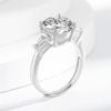 Transmisión en Vivo Anillo de Diamante Clásico de Cuatro Garras Superventas 4 Quilates Chapado Plata 925 Imitación Moissanita Anillo Estilo Lujo Accesible Anillo de Alta Gama