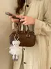 Bolsa de Mão Elegante e Simples para Mulheres, Nova Tendência Inverno 2025 Texturizada Versátil Bolsa Bowling de Ombro Transversal