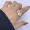 Anillo de flor con microincrustaciones, flor de la suerte tridimensional, nuevo anillo giratorio, anillo de dedo índice de moda para mujer de lujo ligero de alta calidad