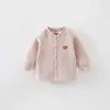 Chaqueta fina de algodón con relleno de aire para bebé, manga larga de algodón puro, unisex, abrigo cálido de otoño e invierno para bebé, cárdigan de doble botonadura