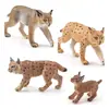 Conjunto de 4 Peças de Figuras de Lince Gato Selvagem Figuras Realistas de Animais em PVC para Crianças Inclui Modelos de Lince Bebê e Adulto Brinquedos Educacionais da Vida Selvagem Decoração Animal