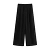 Pantalones de lino de verano para mujer, finos, fluidos, holgados, de pierna recta, casuales, de pierna ancha, frescos, protectores del sol, relajados, estilo old money