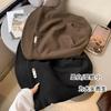Sombrero de estilo japonés para niños, otoño e invierno, liso, pequeño, Baotou, moda de Internet, rojo y negro, para todo tipo de clima, sombrero de luna