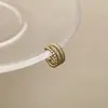 Estilo Lujo Ligero Zirconia Incrustada Oro Café Multicapa Geométrico Versátil Moda Diseño Simple High-End Ear Cuff para Mujeres