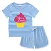 2023 Verão Infantil Gola Redonda Camiseta Calças Quentes Coreano Casual Bottoming Camisa Suor-absorvente Candy Conjunto de Camiseta Infantil