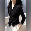 Suéter de Cuello Alto y Súper Bonito para Mujer con Cintura Ajustada Otoño e Invierno Nuevo Estilo Tendencia Cárdigan Tejido Interior Estilo Francés