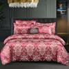 Amazon Transfronterizo Europeo Algodón Apto para la Piel Boda Jacquard Colcha Doble Juego de Cuatro Piezas Falda de Cama Fabricante Venta al por Mayor Dropshipping