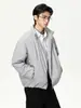 Mtlclothes Ropa para Hombre Corta Estilo Minimalista Color Sólido Cuello Alto A prueba de Frío Dobladillo con Cordón Cremallera Cárdigan Chaqueta de Plumas
