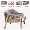 Sofá de Exterior de Teca Patio Jardín Madera Anticorrosión Diseñador Balcón al Aire Libre Silla de Mimbre de Ocio Combinación de Muebles de Hotel