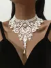 Halloween Nuevo Cruzado de Encaje Collar para Mujer Original Simple Exagerado Cadena Clavicular Negra Collar Falso Joyería