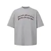 Ru Meng Suo Luo Na Sensação Fresca Retro Americano Estampa de Letras Manga Curta Camiseta Unissex Solta Versátil Casual Top Tendência T