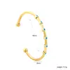 Pulsera Abierta Geométrica de Moda Personalizada Más Vendida en Europa y América Pulsera Dorada de Acero Inoxidable Retro Joyería Transfronteriza