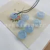 Colgante de Buda de Aceite de Caballo Tipo Hielo Calcedonia Verde, Colgante de Collar de Jade Verde Montaña Lejana, Suministro para Transmisión en Vivo