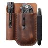 Funda Táctica de Cuero Retro para EDC para Exteriores, Funda para Herramientas Tácticas, Funda para Linterna y Navaja Plegable, Herramienta de Supervivencia para Campo, Bolsa para Cosméticos