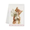Pano de Lavar Louça para Gato Florido Venda Quente Transfronteiriça Pano de Limpeza para Cozinha Absorvente Toalha Decorativa Pano de Limpeza para Cozinha Pode Ser Rotulado