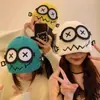 Gorro de Lana Tejido Divertido y Lindo para Mujer en Otoño e Invierno Nuevo Estilo Dibujo Animado Cálido y Resistente al Frío Que Hace el Rostro Más Pequeño