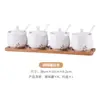 Pote de Cerâmica Resistente a Altas Temperaturas para Pimenta, Pote de Vinagre, Porta-Palitos, Conjunto de Porta-Hashis, Pote de Sal, Pote de Glutamato Monossódico, Pote de Molho de Soja, Pote de Óleo de Gergelim