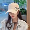 Gorra de béisbol negra con visera rígida para mujer, con letras de verano y gran circunferencia de la cabeza, resistente al sol, estilo coreano, bordada a la moda para hombre.