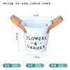 Maceta con Asa de Cuero, Cubo de Flores de Hierro Forjado Vintage Metálico, Adorno para Maceta, Decoración del Hogar Pastoral, Recipiente para Planta en Maceta