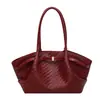 Bolso de Gran Capacidad para Mujer, Aspecto de Alta Gama, Versátil para el Trabajo, Textura Tejida, Bolso de Hombro Único para Mujer, Bolso de Axila, Bolso Tote Retro