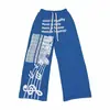 Pantalones de chándal holgados y versátiles de estilo americano con estampado de partituras de deportes urbanos, unisex, para baile hip hop