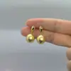 Nuevos Pendientes de Bola de Metal Cepillado de Alto Gama Estilo Minimalista 2026 para Mujer, Diseño de Nicho, Tachuelas y Colgantes Únicos