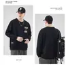 Stock de fábrica Estilo Casual Minimalista Americano Sudadera con Capucha de Cuello Pequeño y Cuello Redondo para Hombre Otoño Invierno Top Engrosado Adolescente Manga Larga
