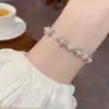 Pulsera Retro Francesa Versátil de Diamante Completo con Perla y Diseño Minimalista de Lujo Ligero Único