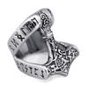 Venta caliente de Temu moda popular europea y americana anillo de martillo de Thor vikingo nórdico anillo de aleación dominante para hombre